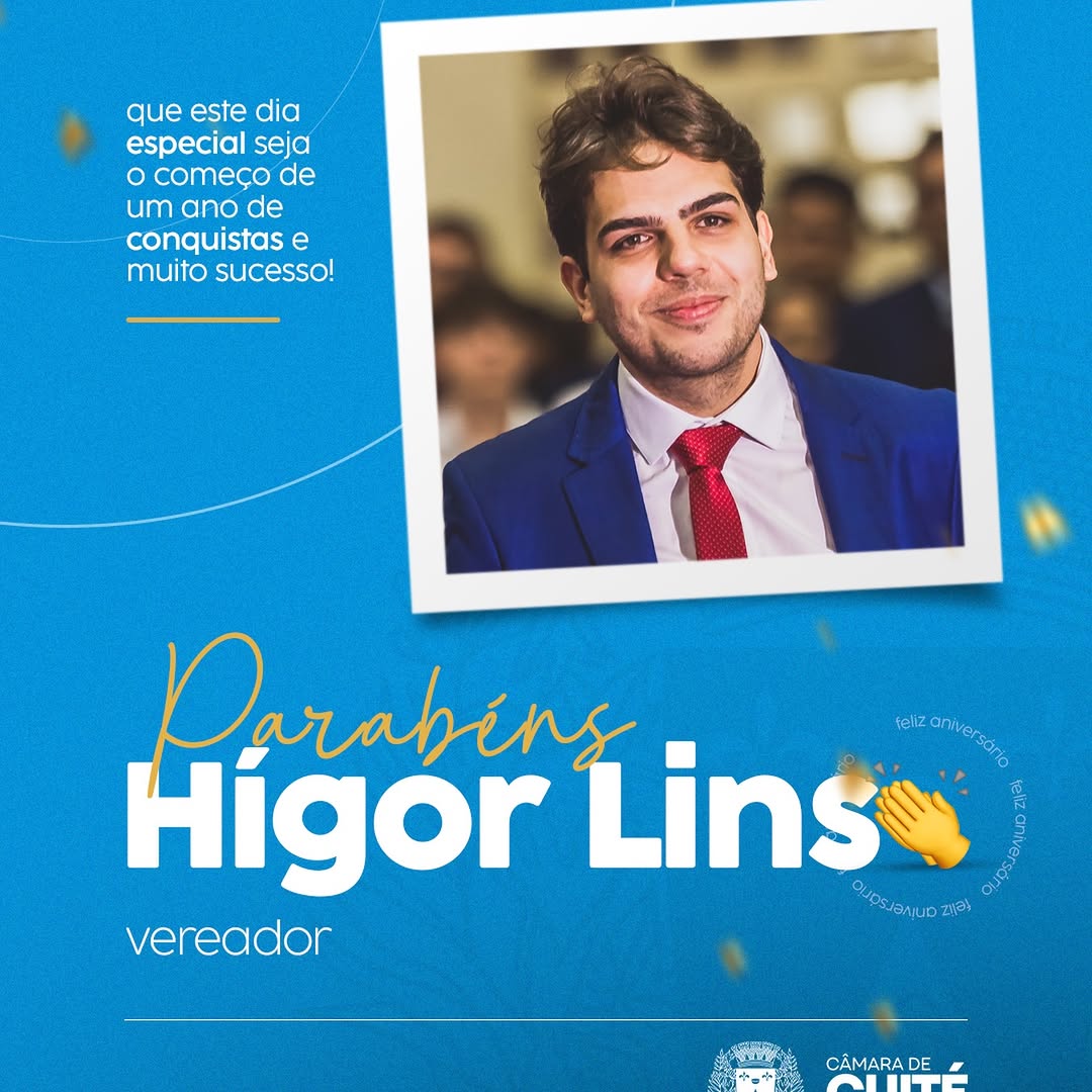 Câmara de Cuité parabeniza o vereador Hígor Lins pelo seu aniversário