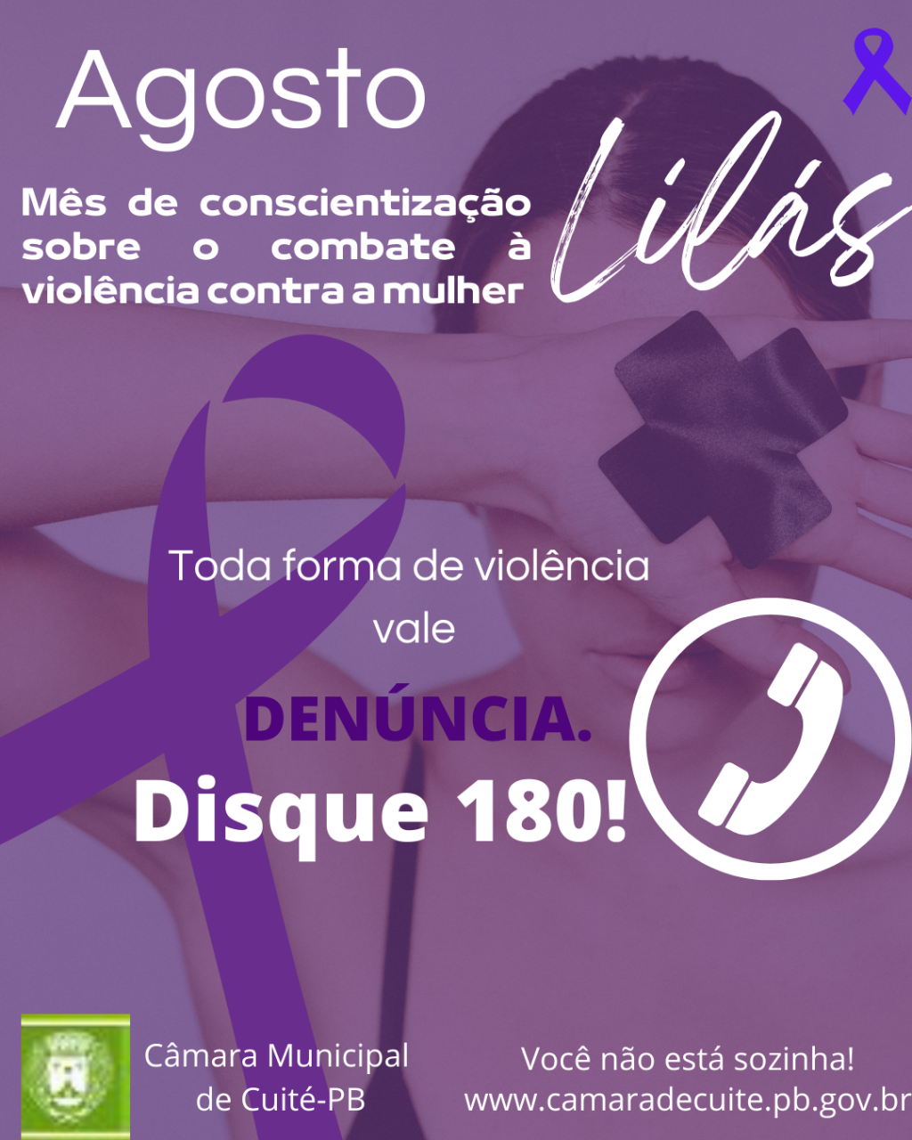 Agosto lilás: mês de conscientização sobre o combate à violência contra a mulher